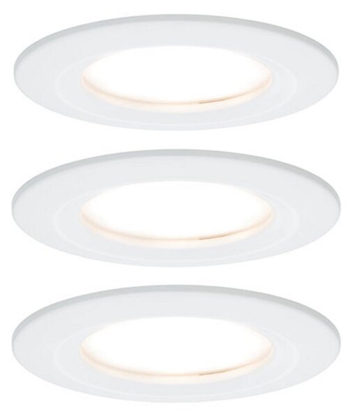 Paulmann Nova lampă LED încastrată 3x rigidă, alb, Alb, Camera de zi / sufragerie, Metal, Modern, Corpuri de iluminat încastrate rotunde