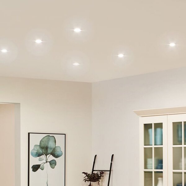 Paulmann Nova lampă LED încastrată 3x rigidă, alb, Alb, Camera de zi / sufragerie, Metal, Modern, Corpuri de iluminat încastrate rotunde