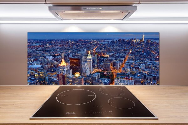 Panou sticlă decorativa bucătărie Manhattan pe timp de noapte