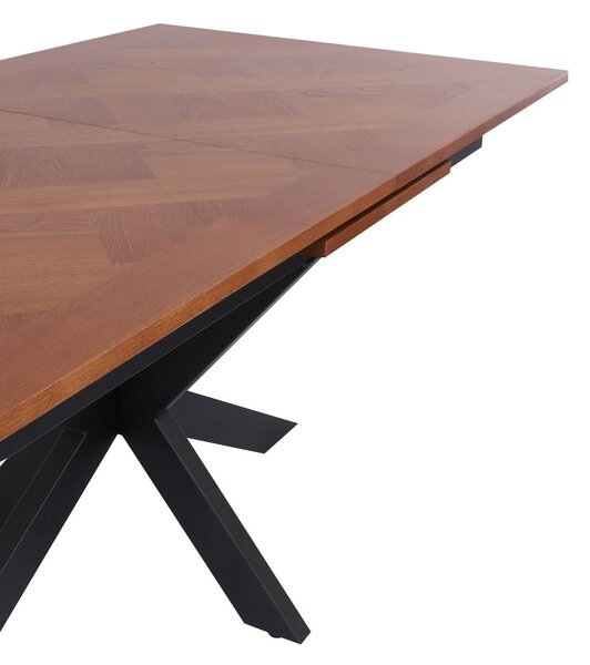 Masă de dining extensibilă Pietro, nuc închis (120-160 cm)