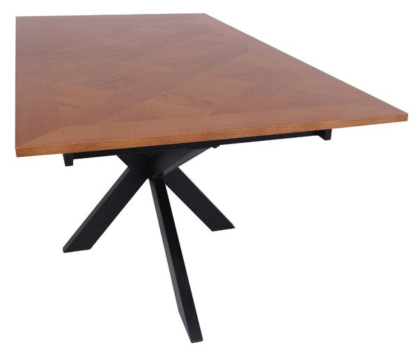 Masă de dining extensibilă Pietro, nuc închis (120-160 cm)