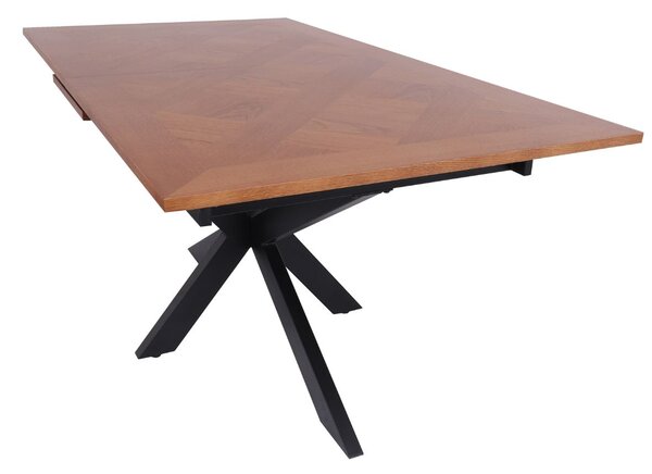 Masă de dining extensibilă Pietro, nuc închis (120-160 cm)
