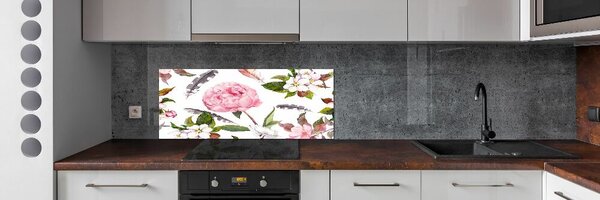 Panou de bucătărie model floral