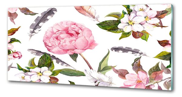 Panou de bucătărie model floral