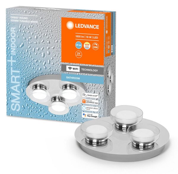 LEDVANCE SMART+ WiFi Orbis Wall Round, Ø 30 cm, reglabil, Metalic, Baie, Metal, Modern