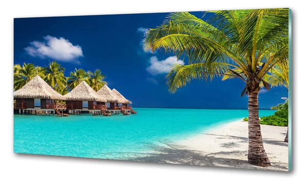 Panou sticla securizata bucatarie bungalow-uri Maldive