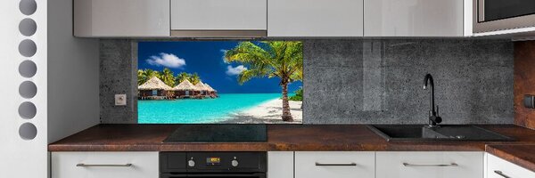 Panou sticla securizata bucatarie bungalow-uri Maldive