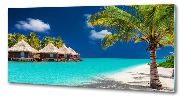 Panou sticla securizata bucatarie bungalow-uri Maldive