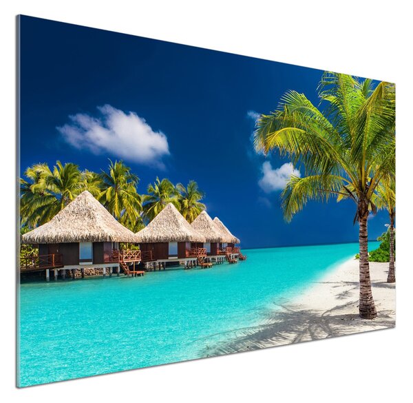Panou sticla securizata bucatarie bungalow-uri Maldive