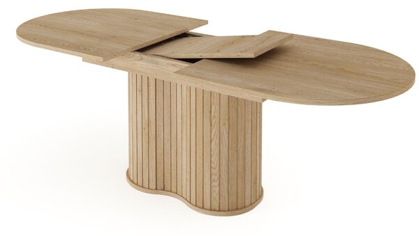 Masă ovală extensibilă cu riflaje Lovi, stejar cremona (180-220 cm)