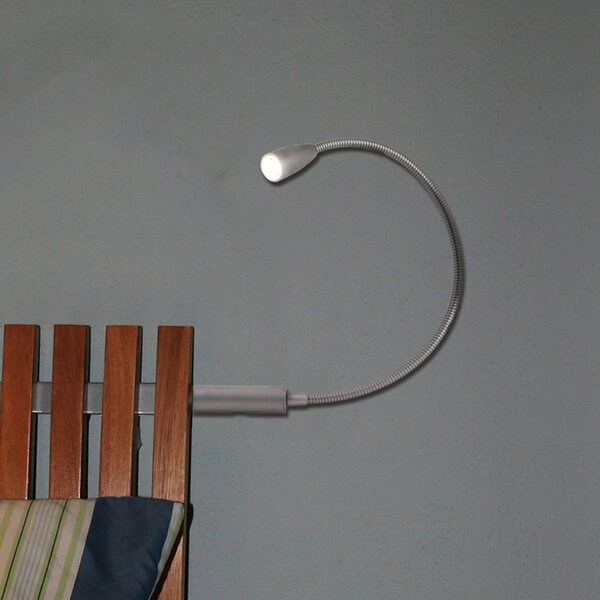 Heitronic Lampă de citit LED Berta cu braț flexibil, Metalic, dormitor, Metal, Modern