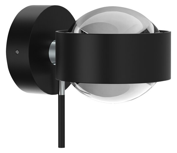 Top Light Puk Mini Wall+, G9 lentile transparente, negru mat/cromo, reglabil, Negru, Camera de zi / sufragerie, Metal, Design