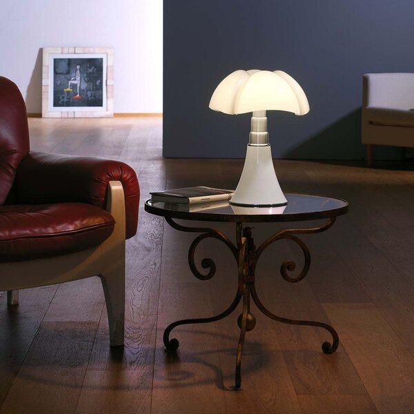 Martinelli Luce Minipipistrello lampă masă alb, reglabil, Alb, Camera de zi / sufragerie, Metal, Design