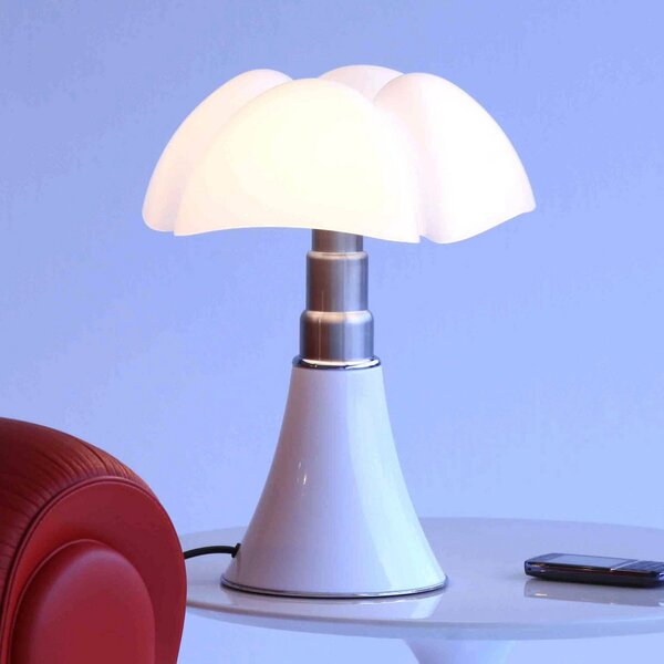 Martinelli Luce Minipipistrello lampă masă alb, reglabil, Alb, Camera de zi / sufragerie, Metal, Design
