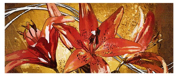 Tablou cu flori de crini (120x50 cm)
