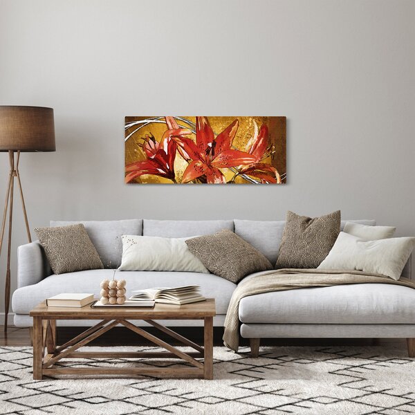 Tablou cu flori de crini (120x50 cm)