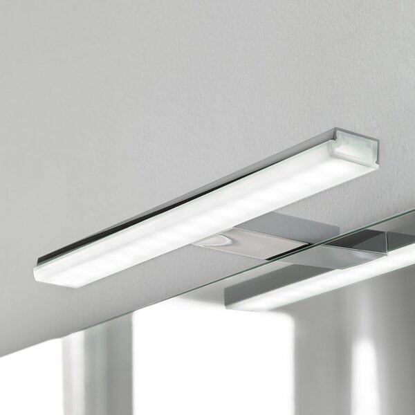 Ebir Lampă cu LED pentru oglindă Pandora, cromată, lățime 20,8 cm, Metalic, Baie, Plastic, Modern