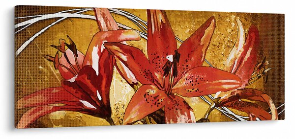 Tablou cu flori de crini (120x50 cm)