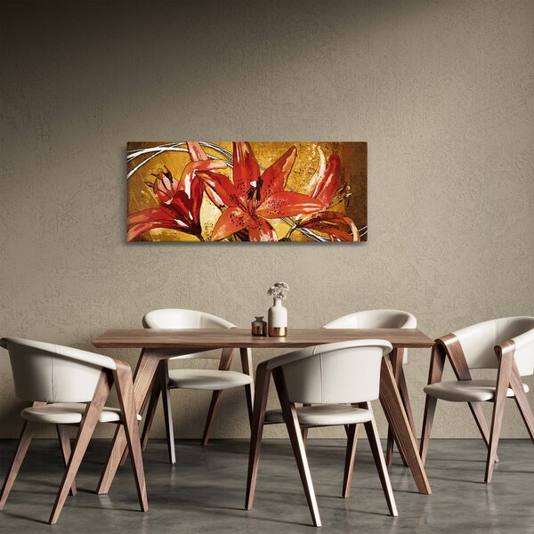 Tablou cu flori de crini (120x50 cm)