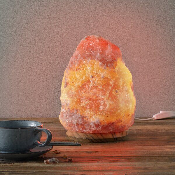 Wagner Life ROCK - Lampă din cristal de sare 4-6 kg, înălțime aprox. 23 cm, Portocaliu, Camera de zi / sufragerie, Piatră