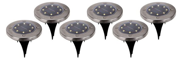 Näve Lampă de sol LED cu crampon decorativă Kian set 6x, Metalic, Plastic