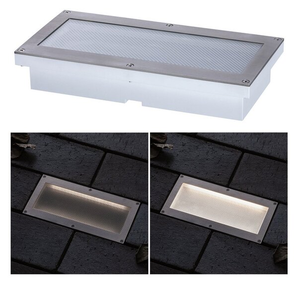 Paulmann Brick LED-Lumină de podea încastrată, 10x20cm, Gri, Metal, Modern, Luminile încastrate unghiulare