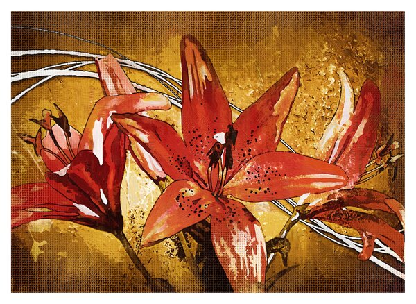 Tablou cu flori de crini (70x50 cm)