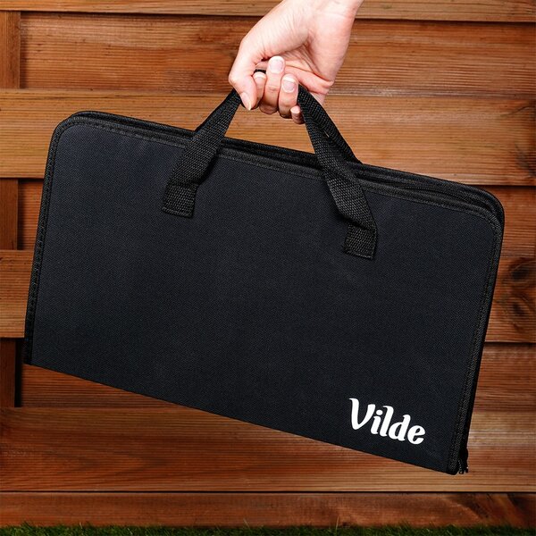Set 33 ustensile din inox pentru grătar Vilde - Accesorii barbecue complete în husă de transport