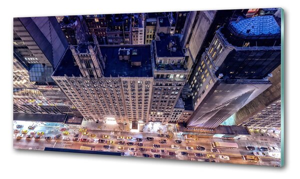 Panou perete bucătărie New York pe timp de noapte