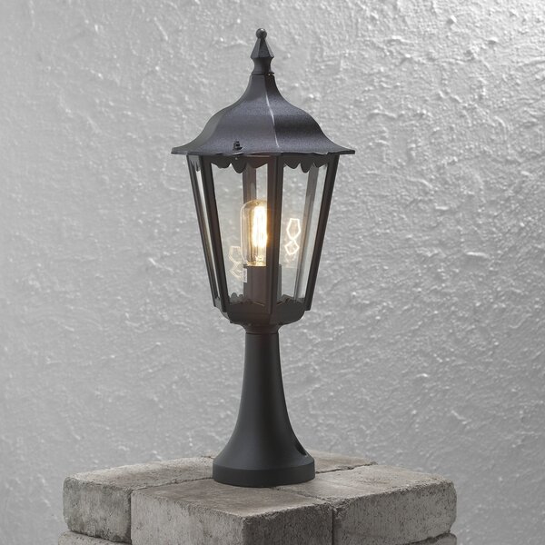 Konstsmide Lampă cu postament Firenze, negru, Negru, Sticlă, Casă de țară / Rustic