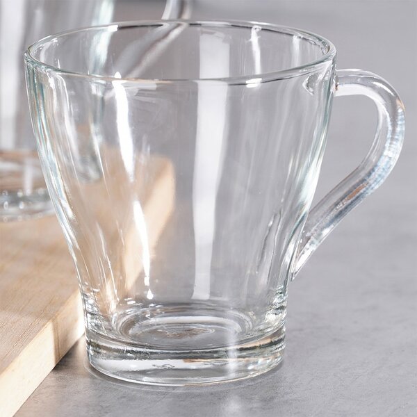 Set 6 pahare din sticlă pentru cafea și ceai Vilde 250 ml – Pahare transparente băuturi calde