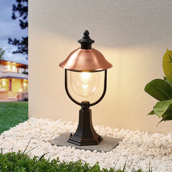 Lindby lampă cu soclu Clint, 53cm, metal, rezistent la apa de mare, E27, reglabil, Cupru, Aluminiu, Vintage, Felinar
