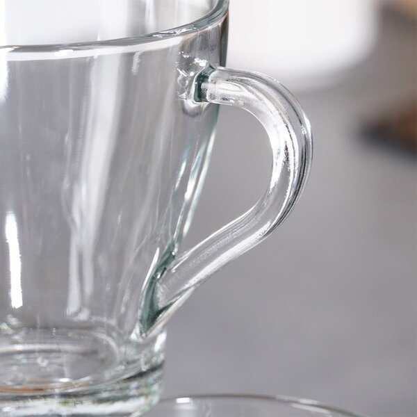Set 6 pahare din sticlă pentru cafea și ceai Vilde 250 ml – Pahare transparente băuturi calde