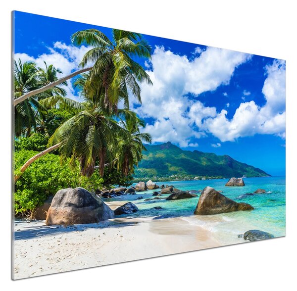 Sticlă pentru bucătărie plaja Seychelles