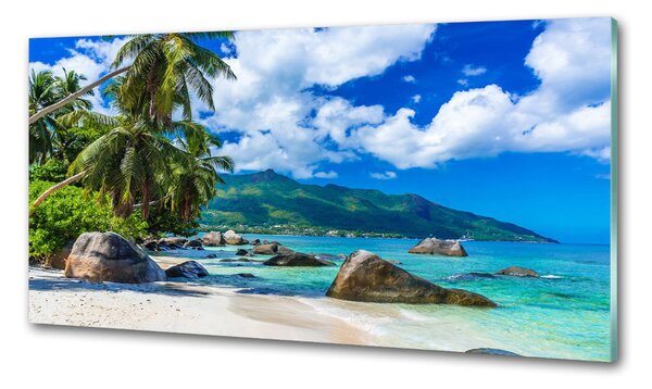 Sticlă pentru bucătărie plaja Seychelles