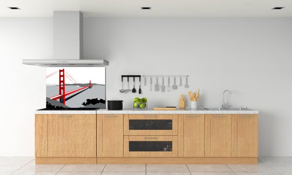 Panou sticlă decorativa bucătărie Podul din San Francisco