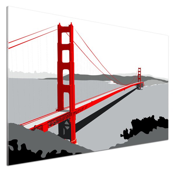 Panou sticlă decorativa bucătărie Podul din San Francisco