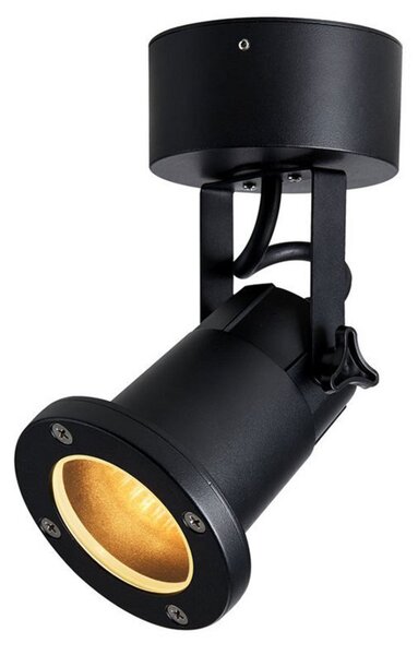 SLV Spot de perete pentru exterior Nautilus rotund Ø 9,8 cm, reglabil, Negru, Metal, Modern, Spot de exterior / vârf de pământ