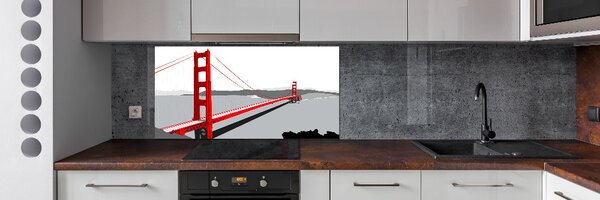 Panou sticlă decorativa bucătărie Podul din San Francisco