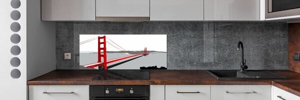 Panou sticlă decorativa bucătărie Podul din San Francisco