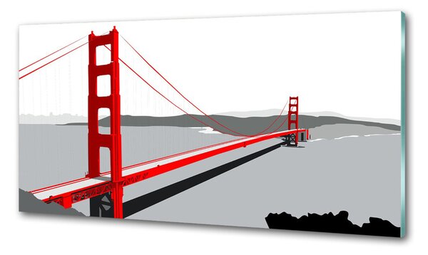 Panou sticlă decorativa bucătărie Podul din San Francisco