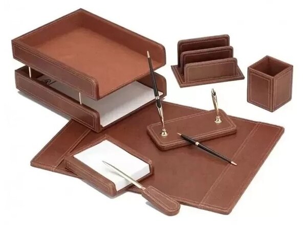 Set birou lux piele ecologica 7 piese Forofis 91040