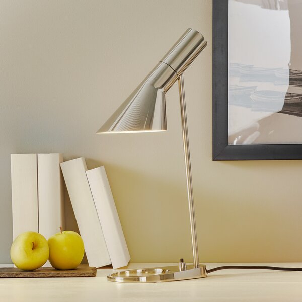 Louis Poulsen AJ Mini lampă de masă, oțel inoxidabil, Metalic, Camera de zi / sufragerie, Metal, Design, Birou de masă