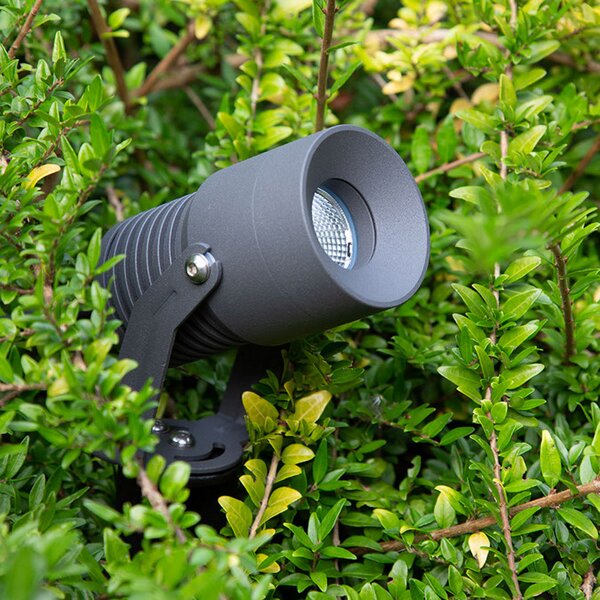 EVN Merlo LED reflector de grădină cu vârf la sol,, Negru, Metal, Modern