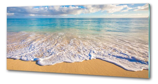Panou sticlă bucătărie plaja Hawaii