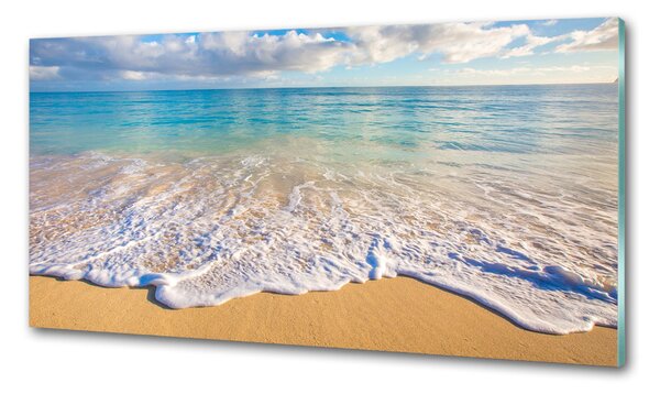 Panou sticlă bucătărie plaja Hawaii