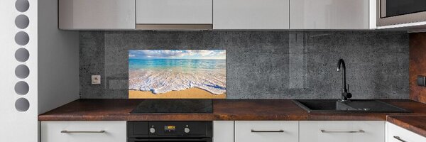 Panou sticlă bucătărie plaja Hawaii