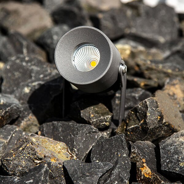 EVN Merlo LED reflector de grădină cu vârf la sol,, Negru, Metal, Modern