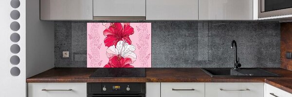 Sticlă pentru bucătărie flori Hawaii