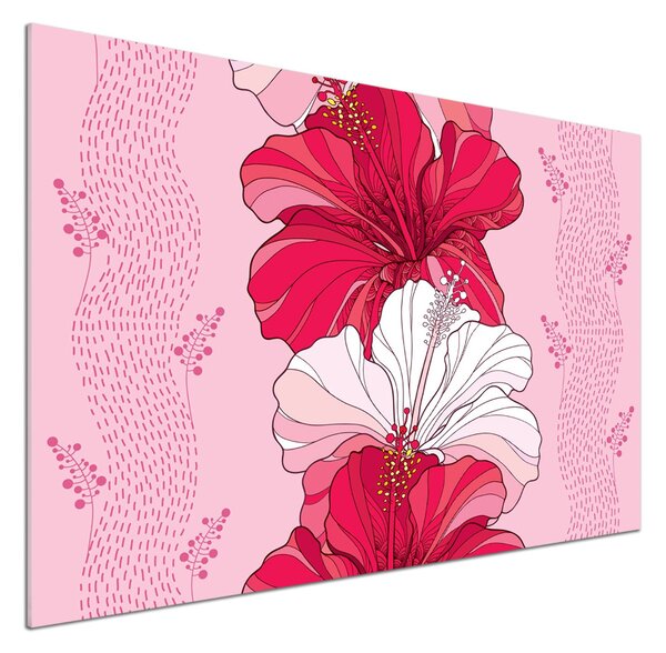 Sticlă pentru bucătărie flori Hawaii